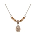 thumbnail image 1 of 18-Inch Hamilton Gold Plated Necklace with 4mm Yellow November Birth Month Stone Beads and Divine Mercy Charm, 1 of 1