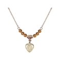 thumbnail image 1 of 18-Inch Hamilton Gold Plated Necklace with 4mm Yellow November Birth Month Stone Beads and Miraculous Charm, 1 of 1