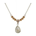 thumbnail image 1 of 18-Inch Hamilton Gold Plated Necklace with 4mm Yellow November Birth Month Stone Beads and Mustard Seed Charm, 1 of 1