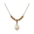 thumbnail image 1 of 18-Inch Hamilton Gold Plated Necklace with 4mm Yellow November Birth Month Stone Beads and Pope Francis Charm, 1 of 1