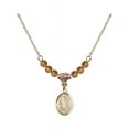 thumbnail image 1 of 18-Inch Hamilton Gold Plated Necklace with 4mm Yellow November Birth Month Stone Beads and Saint Cecilia Charm, 1 of 1