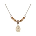 thumbnail image 1 of 18-Inch Hamilton Gold Plated Necklace with 4mm Yellow November Birth Month Stone Beads and Saint Mark the Evangelist Charm, 1 of 1