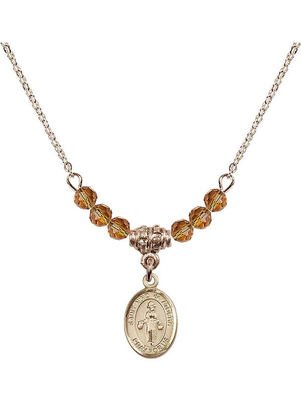 Bonyak Jewelry 18 Inch Hamilton Gold Plated Necklace w/ 6mm Gold Filled Bea Bonyak Jewelry 18 Inch Hamilton Gold Plated Necklace w⁄ 6mm Green