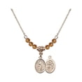 thumbnail image 1 of 18-Inch Hamilton Gold Plated Necklace with 4mm Yellow November Birth Month Stone Beads and Saint Sebastian / Archery Charm, 1 of 1