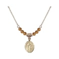thumbnail image 1 of 18-Inch Hamilton Gold Plated Necklace with 4mm Yellow November Birth Month Stone Beads and Saint Wolfgang Charm, 1 of 1