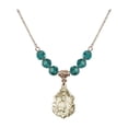 thumbnail image 1 of 18-Inch Hamilton Gold Plated Necklace with 6mm Blue December Birth Month Stone Beads and Saint Jude Charm, 1 of 1