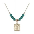 thumbnail image 1 of 18-Inch Hamilton Gold Plated Necklace with 6mm Blue December Birth Month Stone Beads and Saint Peregrine Charm, 1 of 1