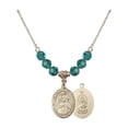 thumbnail image 1 of 18-Inch Hamilton Gold Plated Necklace with 6mm Blue December Birth Month Stone Beads and Scapular Charm, 1 of 1
