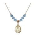 thumbnail image 1 of 18-Inch Hamilton Gold Plated Necklace with 6mm Blue March Birth Month Stone Beads and Saint Jude Charm, 1 of 1