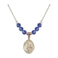 thumbnail image 1 of 18-Inch Hamilton Gold Plated Necklace with 6mm Blue September Birth Month Stone Beads and Our Lady of Providence Charm, 1 of 1