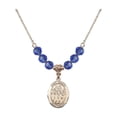 thumbnail image 1 of 18-Inch Hamilton Gold Plated Necklace with 6mm Blue September Birth Month Stone Beads and Saint Cecilia / Choir Charm, 1 of 1