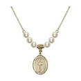 thumbnail image 1 of 18-Inch Hamilton Gold Plated Necklace with 6mm Faux-Pearl Beads and Saint Matthias the Apostle Charm, 1 of 1