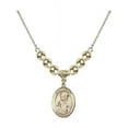 thumbnail image 1 of 18-Inch Hamilton Gold Plated Necklace with 6mm Gold Filled Beads and Saint Dennis Charm, 1 of 1