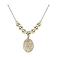 thumbnail image 1 of 18-Inch Hamilton Gold Plated Necklace with 6mm Gold Filled Beads and Saint Lidwina of Schiedam Charm, 1 of 1