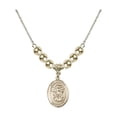 thumbnail image 1 of 18-Inch Hamilton Gold Plated Necklace with 6mm Gold Filled Beads and Saint Michael the Archangel Charm, 1 of 1