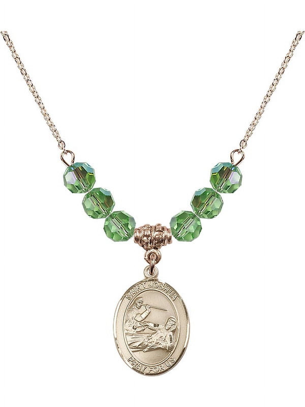 Bonyak Jewelry 18 Inch Hamilton Gold Plated Necklace w/ 6mm Yellow November Bonyak Jewelry 18 Inch Hamilton Gold Plated Necklace w⁄ 4mm Green