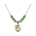 thumbnail image 1 of 18-Inch Hamilton Gold Plated Necklace with 6mm Green August Birth Month Stone Beads and Scapular Charm, 1 of 1