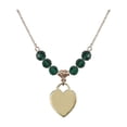 thumbnail image 1 of 18-Inch Hamilton Gold Plated Necklace with 6mm Green May Birth Month Stone Beads and Heart Charm, 1 of 1