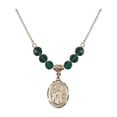 thumbnail image 1 of 18-Inch Hamilton Gold Plated Necklace with 6mm Green May Birth Month Stone Beads and Maria Stein Charm, 1 of 1