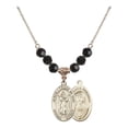 thumbnail image 1 of 18-Inch Hamilton Gold Plated Necklace with 6mm Jet Birth Month Stone Beads and Divine Mercy Charm, 1 of 1