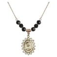 thumbnail image 1 of 18-Inch Hamilton Gold Plated Necklace with 6mm Jet Birth Month Stone Beads and Scapular Charm, 1 of 1