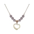 thumbnail image 1 of 18-Inch Hamilton Gold Plated Necklace with 6mm Light Purple February Birth Month Stone Beads and Heart Charm, 1 of 1