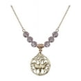 thumbnail image 1 of 18-Inch Hamilton Gold Plated Necklace with 6mm Light Purple February Birth Month Stone Beads and Holy Spirit Charm, 1 of 1