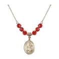 thumbnail image 1 of 18-Inch Hamilton Gold Plated Necklace with 6mm Red July Birth Month Stone Beads and Saint Andrew the Apostle Charm, 1 of 1