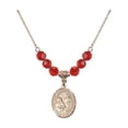 thumbnail image 1 of 18-Inch Hamilton Gold Plated Necklace with 6mm Red July Birth Month Stone Beads and Saint Mary Magdalene of Canossa Charm, 1 of 1