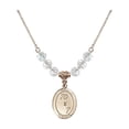 thumbnail image 1 of 18-Inch Hamilton Gold Plated Necklace with 6mm White April Birth Month Stone Beads and First Penance Charm, 1 of 1