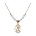 thumbnail image 1 of 18-Inch Hamilton Gold Plated Necklace with 6mm White April Birth Month Stone Beads and Saint Lucy Charm, 1 of 1