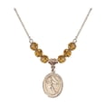 thumbnail image 1 of 18-Inch Hamilton Gold Plated Necklace with 6mm Yellow November Birth Month Stone Beads and Guardian Angel/Hockey Charm, 1 of 1