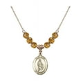 thumbnail image 1 of 18-Inch Hamilton Gold Plated Necklace with 6mm Yellow November Birth Month Stone Beads and Saint Anne Charm, 1 of 1