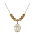 thumbnail image 1 of 18-Inch Hamilton Gold Plated Necklace with 6mm Yellow November Birth Month Stone Beads and Saint John of Capistrano Charm, 1 of 1
