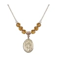 thumbnail image 1 of 18-Inch Hamilton Gold Plated Necklace with 6mm Yellow November Birth Month Stone Beads and Saint Ursula Charm, 1 of 1