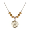 thumbnail image 1 of 18-Inch Hamilton Gold Plated Necklace with 6mm Yellow November Birth Month Stone Beads and Sorrowful Mother Charm, 1 of 1