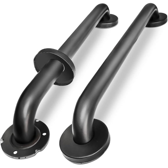 18 Inch Handicap Grab Bars, 2 Pack Stainless Steel Grab Bar for Bathtubs and Showers, Wall Mount Safety Shower Grab Bars for Seniors Injury Elderly, Matte Black