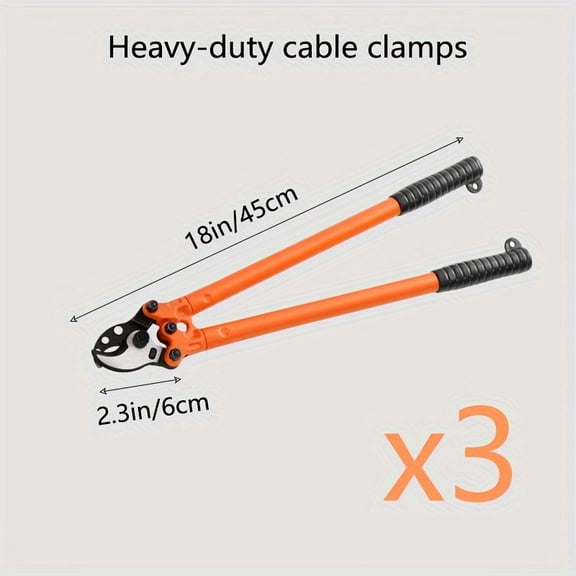 18 Inch Hardened Heavy Duty Stainless Steel Cable Cutter, Professional Wire Rope Cutting Tool for Aluminum & Copper Wire Max 125mm², Industrial Hand Wire Cutter