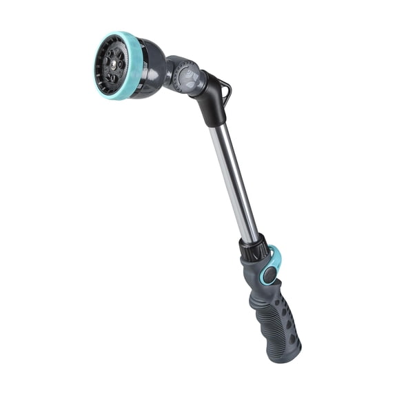 18 Inch Heavy Duty Metal Watering Wand with 9 Spray Patterns 600001, Flexible 180° Head, Thumb Flow Control, Comfort Grip, for  Garden, Car Washing & Cleaning, by New England Garden Tools