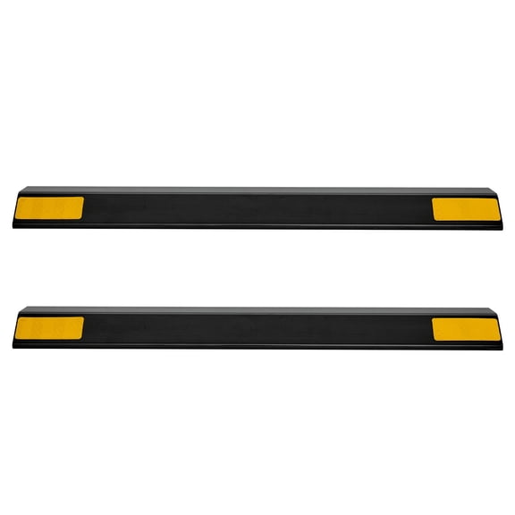 18 Inch Heavy Duty Parking Stopper 2 Pcs with Reflective Strips for Garage Floor Vehicle Guide Block for Cars Vans Trucks