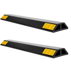 18 Inch Heavy Parking Stopper 2 Pack, PP Curb with Reflective Strips for Car Van Truck Tire Wheel
