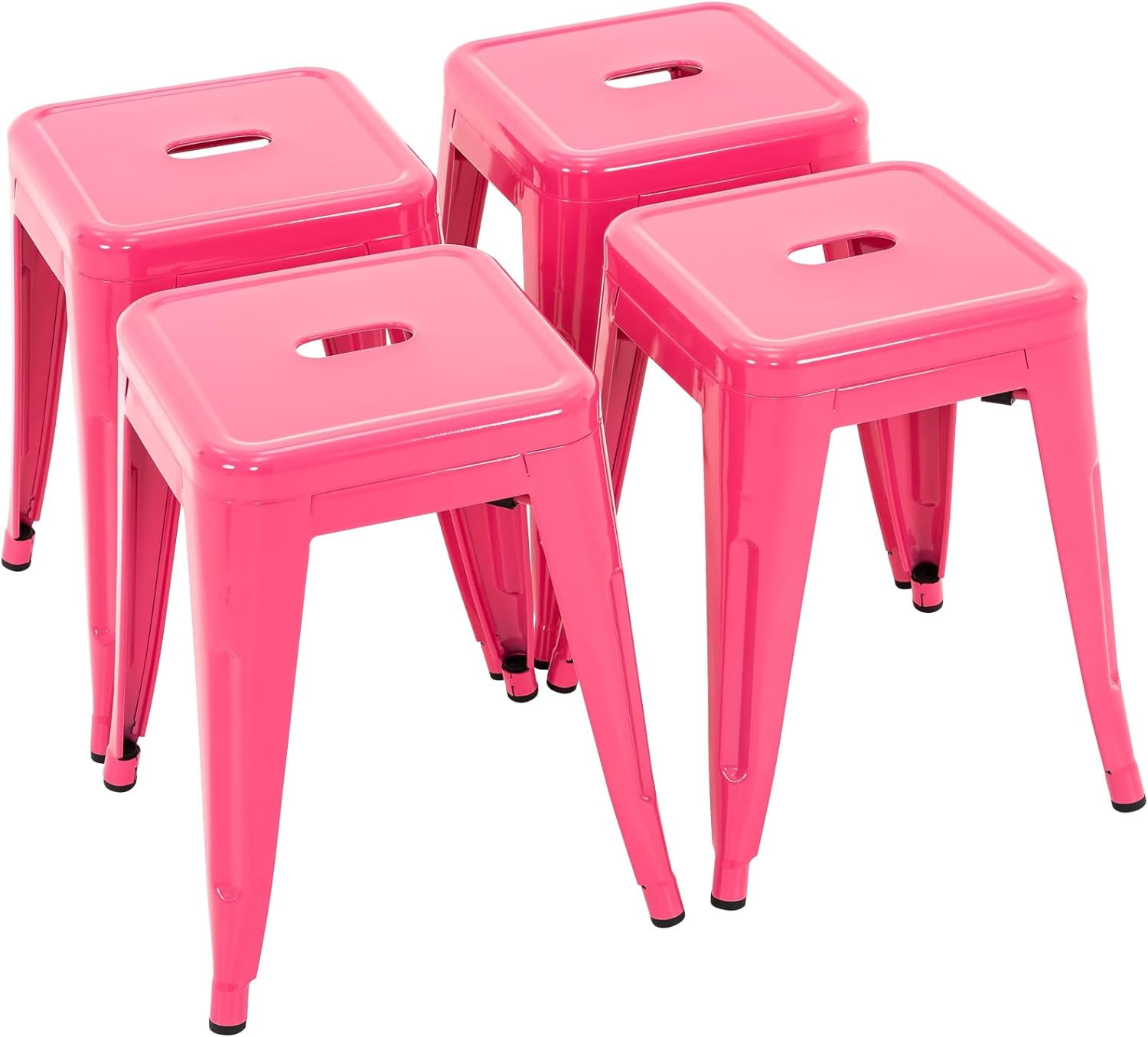 18 Inch Industrial Metal Stools Set of 4, Stackable Classroom Stools ...