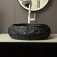 thumbnail image 1 of 18 Inch Irregular Oval Resin Vessel Sink Stone Pattern Artistic Basin Dark Gray, 1 of 6