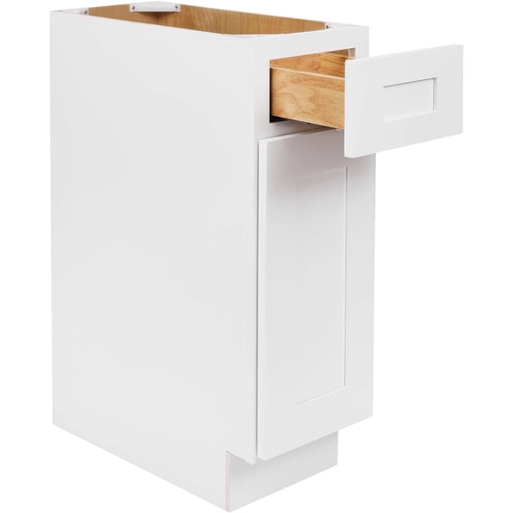 18-Inch Kitchen Base Cabinet with Drawer, White, Ready to Assemble - 18" W x 34.5" H 24" D