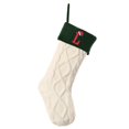 thumbnail image 1 of 18 Inch Knitted Christmas Stockings with Initials Large Embroidered Letter Xmas Stocking for Family Holiday Tree Fireplace, Personalized Stocking for Party Decor, 1 of 5