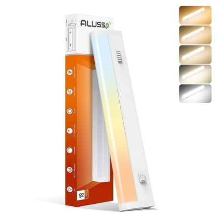 ALUSSO Under Cabinet Lighting 18 inch Dimmble Plug in 5CCT Linkable Hardwired Fixture