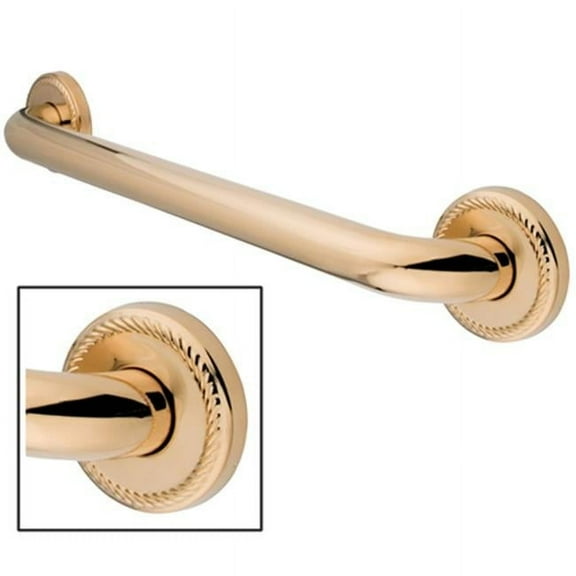 18 Inch Laurel Decor Grab Bar - Polished Brass
