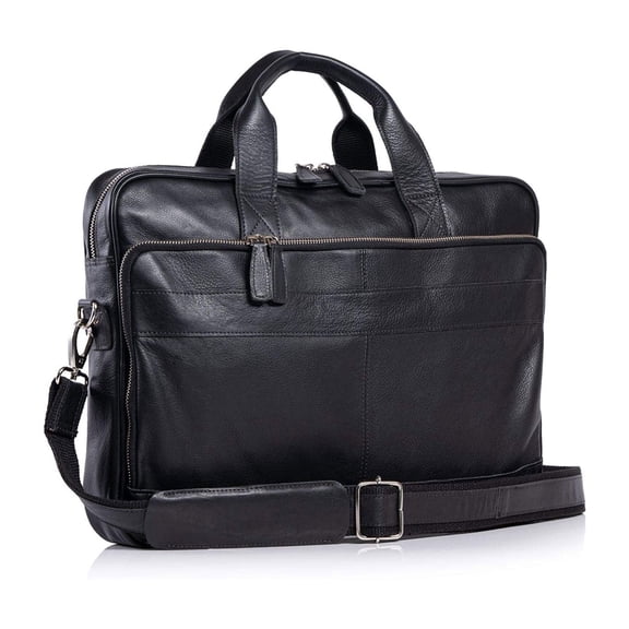 18-Inch Leather Laptop Messenger Bag – Office Briefcase Satchel for Men and Women