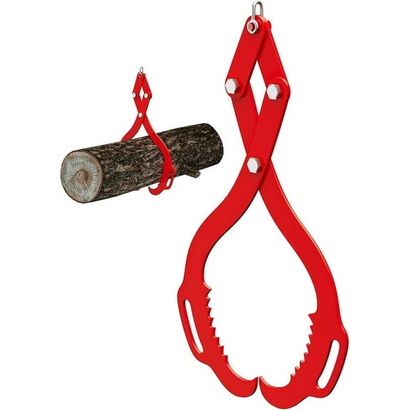 18 Inch Log Lifting Tongs,2 Serrated Claw Hook Log Tongs,Heavy Duty Steel Swivel Dragging Tong,2200LBS Logs Grapple with Handles, Lumber Logs Skidding Tong for Tractors, Trucks