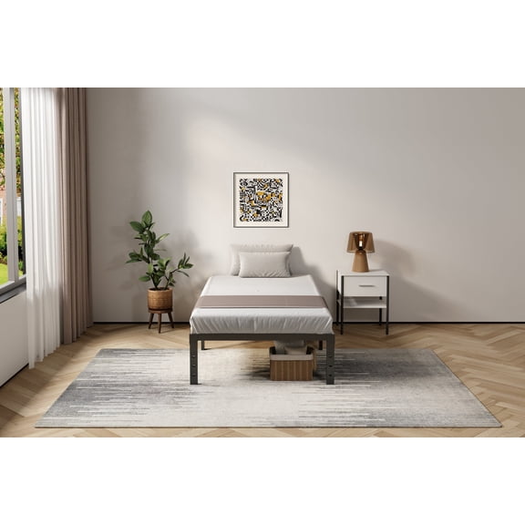 18 Inch Metal Bed Frames,TWIN XL Size Bed Frame,Strong Structure,Stable Mattress Foundations,No Box Spring Needed,Noise-Free,Easy Assembly Upgrade Your Bedroom with a Sturdy & Stylish Metal P